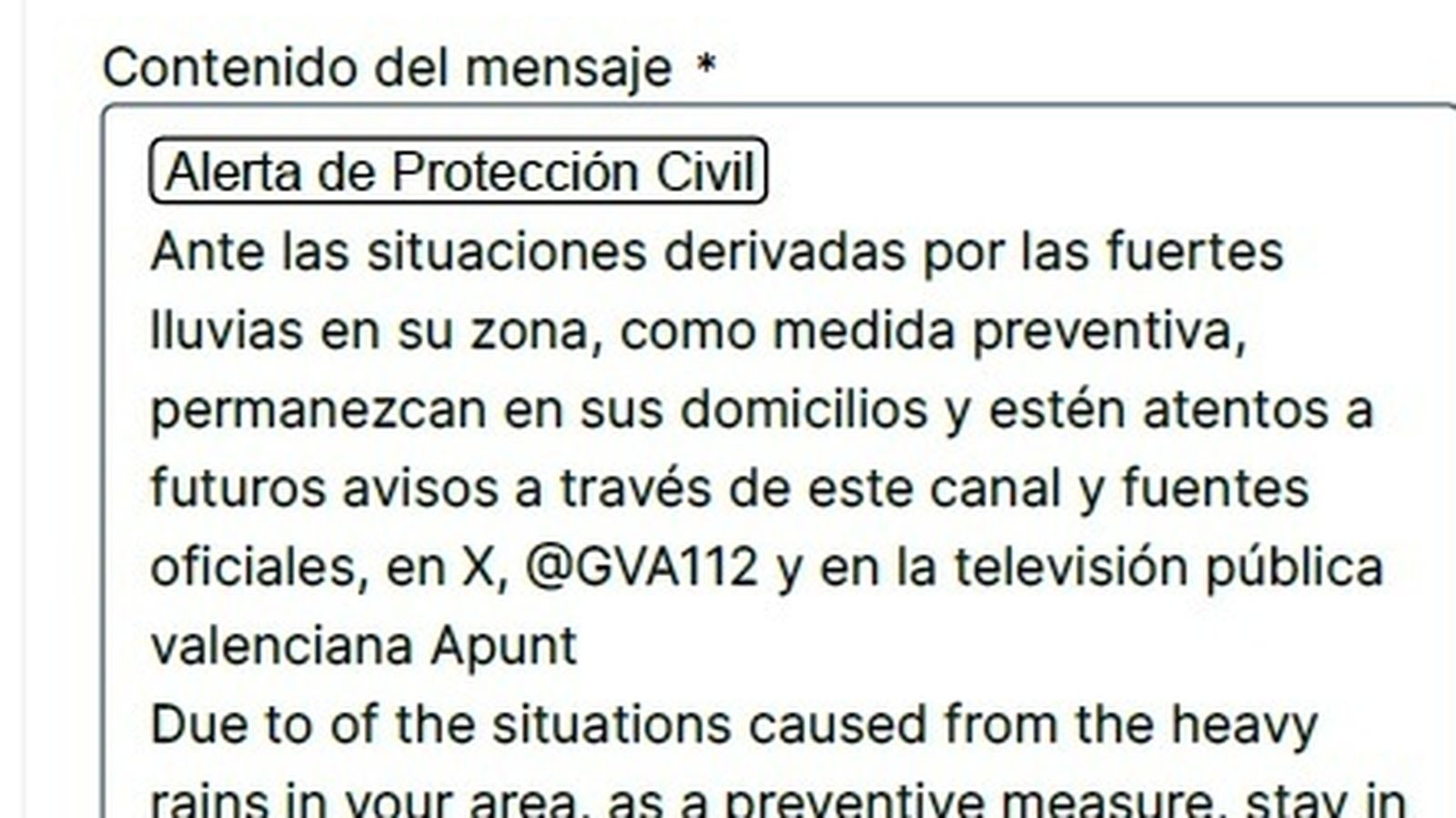 Emergències entrega a la jutgessa de la dana l’esborrany de l’ES-Alert que no es va enviar el 29-O
