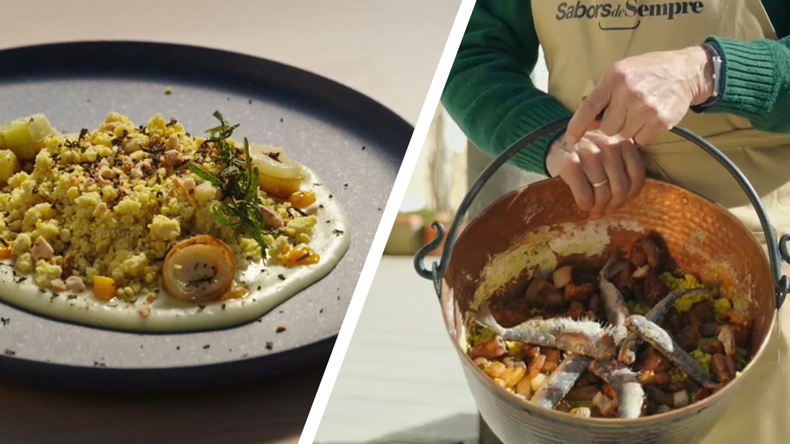 Gachas amb verdura i tòfona negra