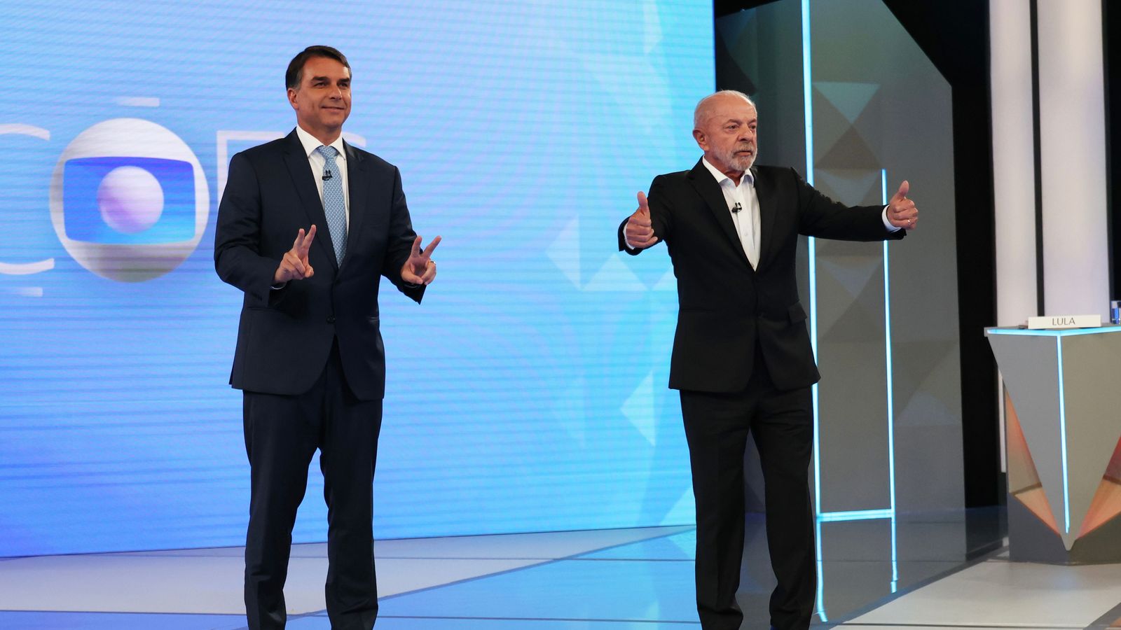 Els dos candidats que opten a la presidència de Brasil, Flávio Bolsonaro i Lula da Silva