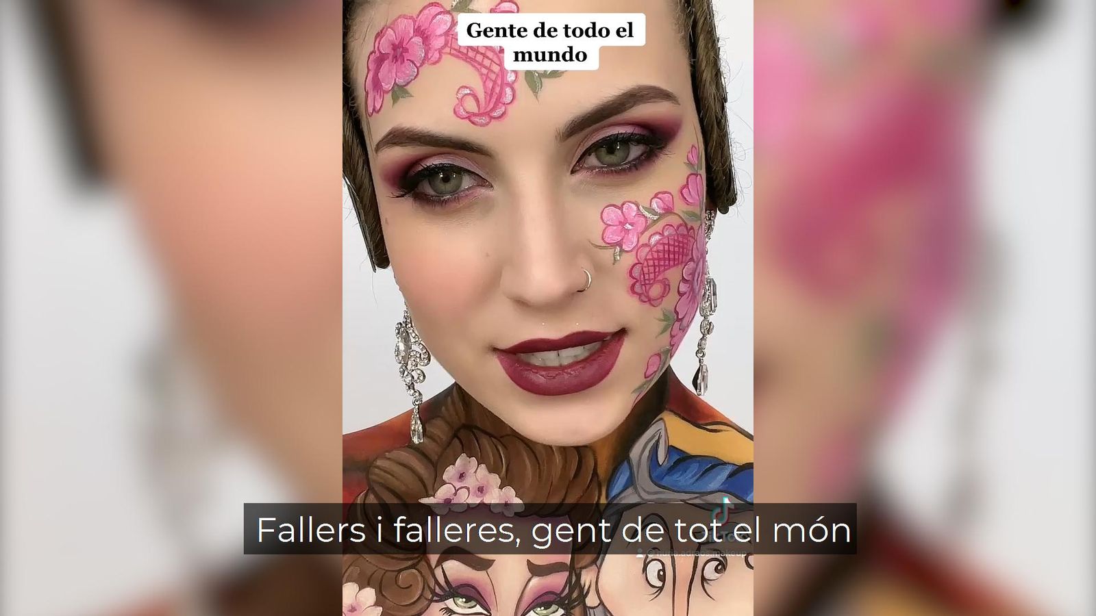 Maquilladora valenciana ret el seu particular homenatge a les Falles