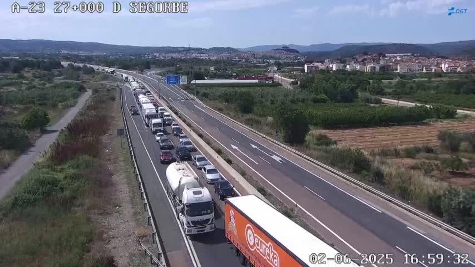 Retencions a l'A-23 a l'altura de Sogorb