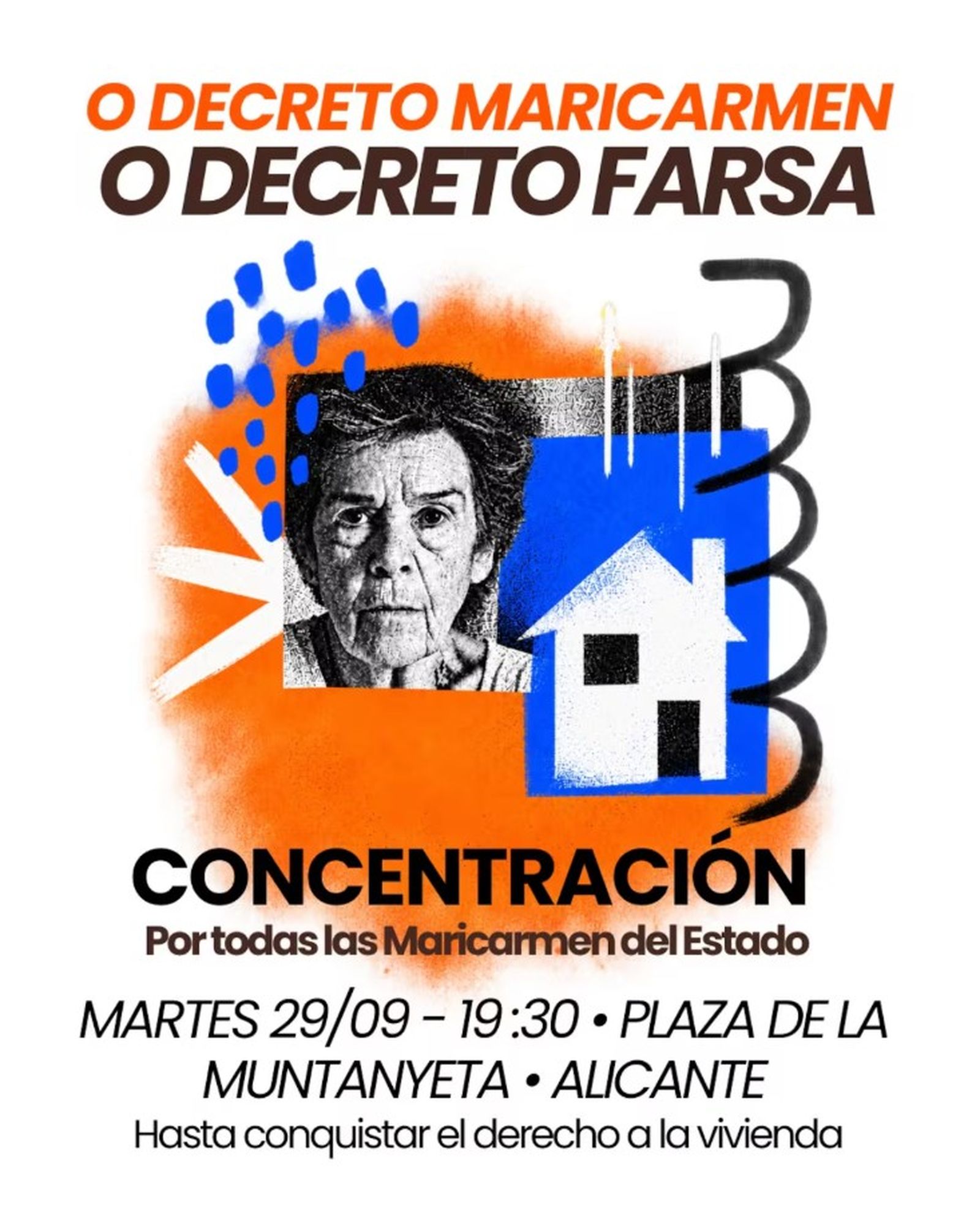 Cartell informatiu de la manifestació d'Alacant