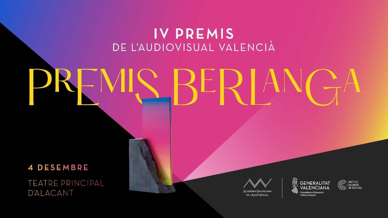 Des del Teatre Principal d'Alacant, la gala dels IV Premis de l'Audiovisual Valencià, Premis Berlanga.