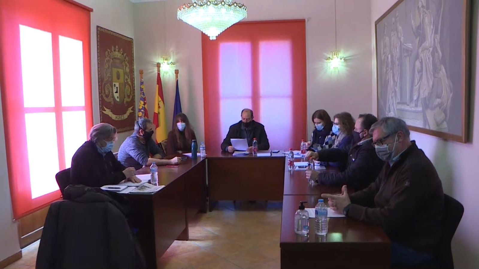 Celebració del ple de moció de censura a l'alcalde d'Agres