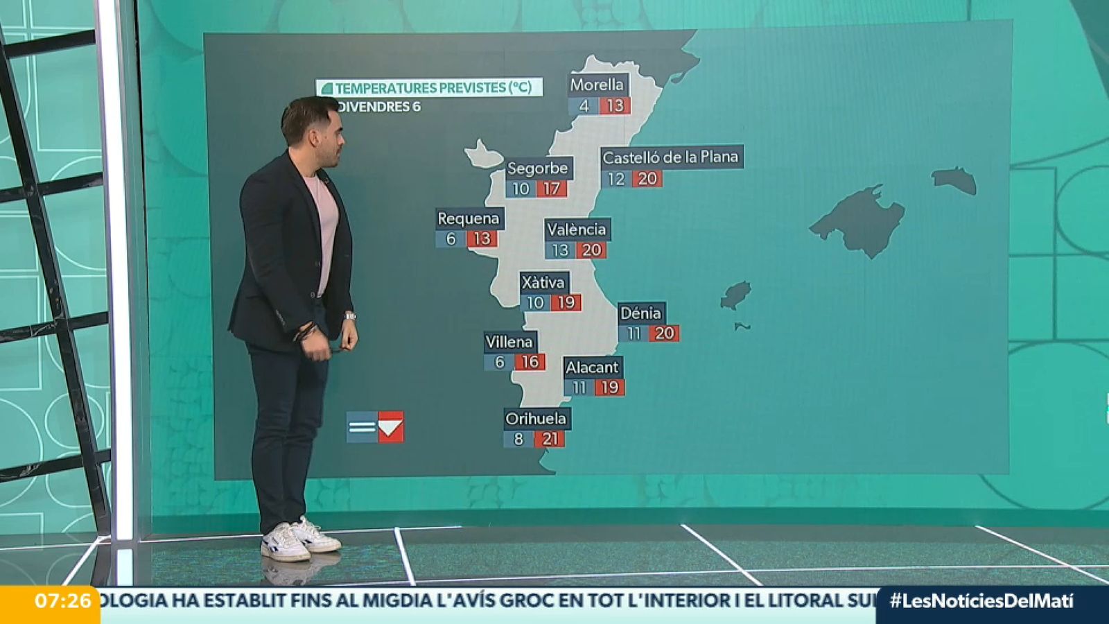 Les temperatures divendres 6 de febrer