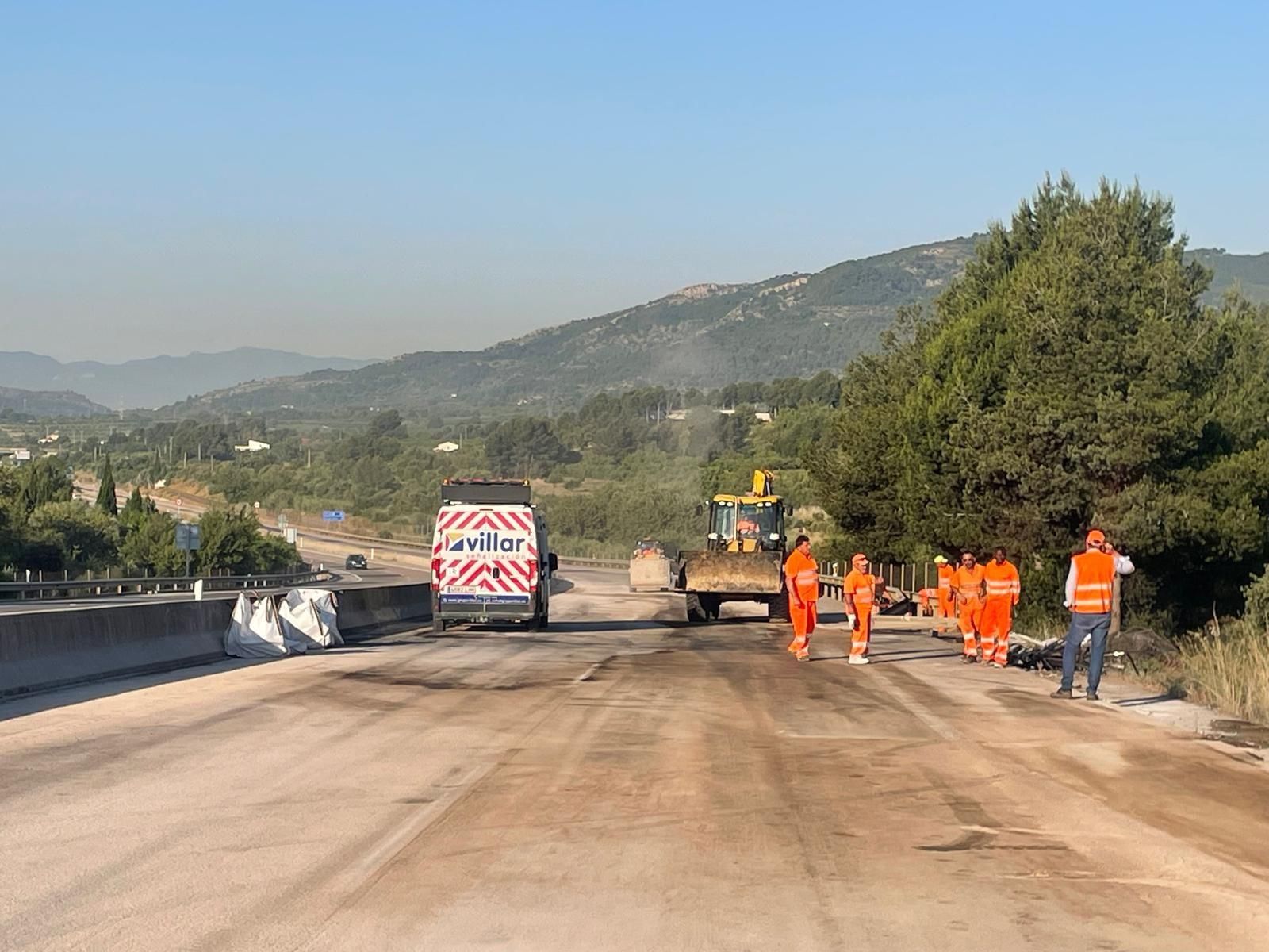 Les obres a la CV-10, este divendres de matí