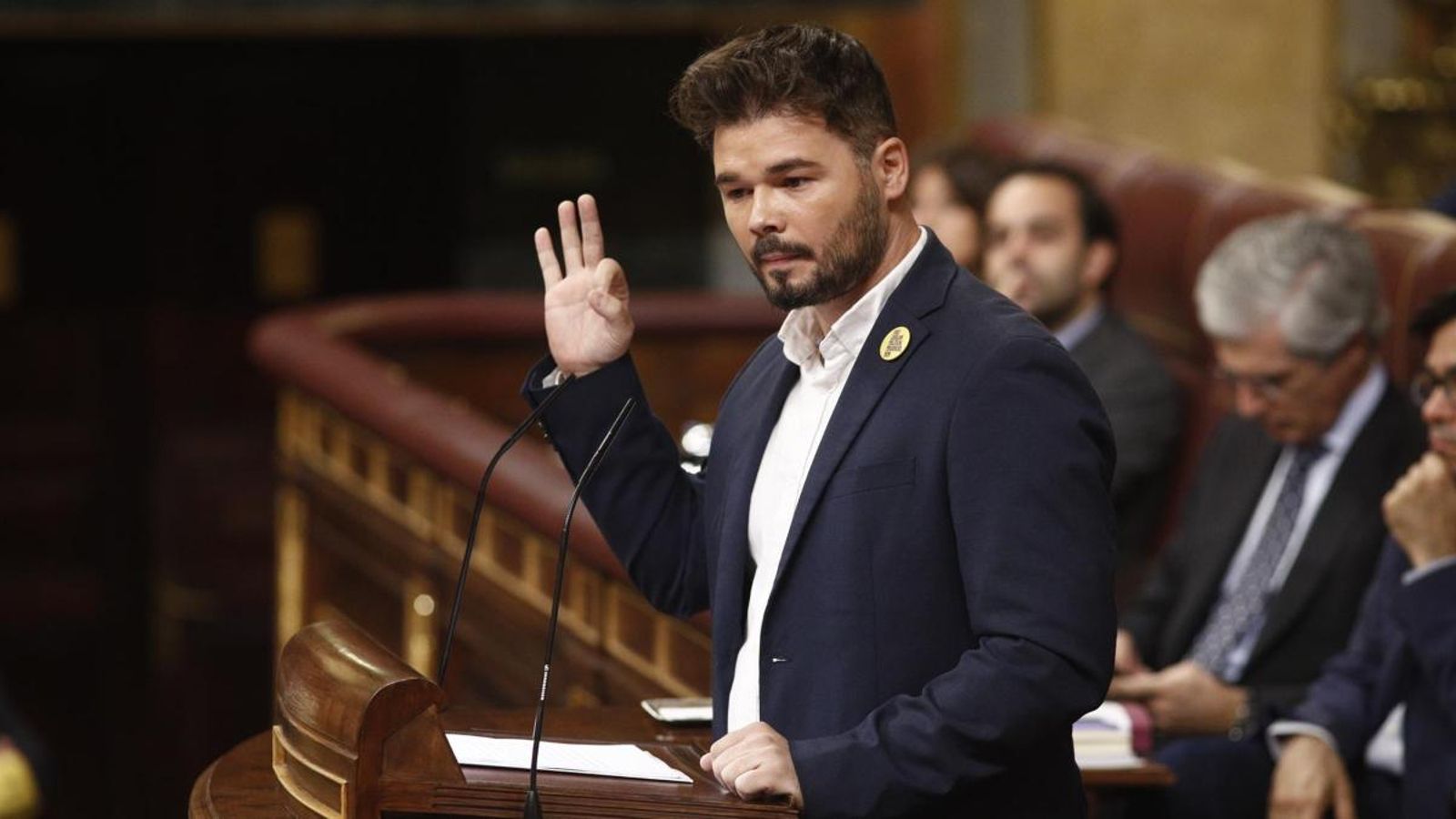 Gabriel Rufián, durant la seua intervenció en el Congrés