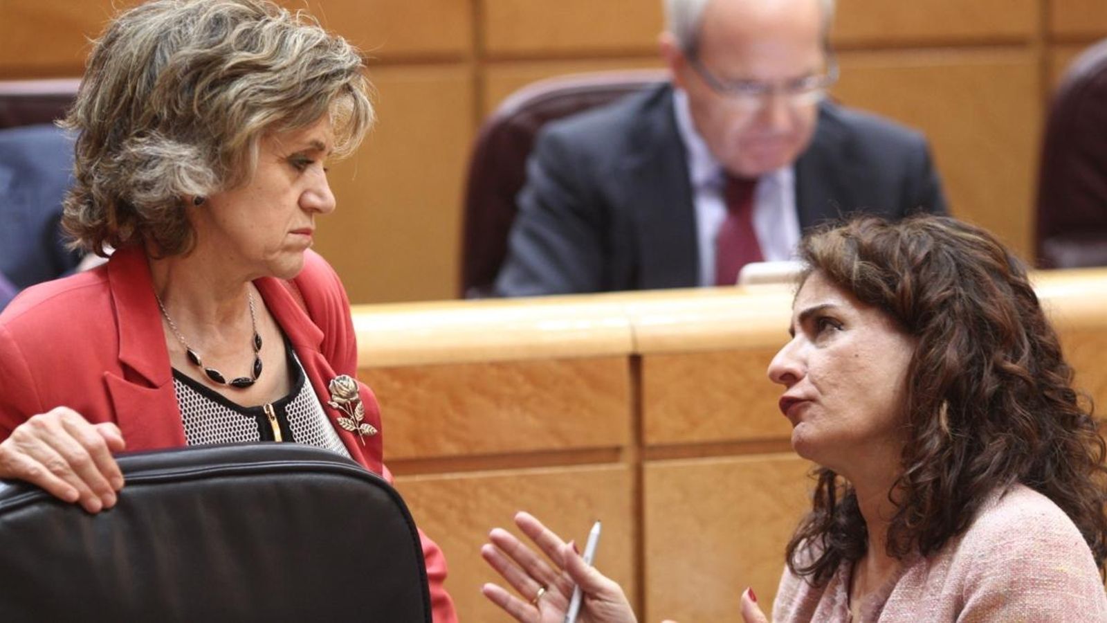 La ministra de Sanitat, María Luisa Carcedo, i la d'Hisenda, María Jesús Montero, en una imatge d'arxiu