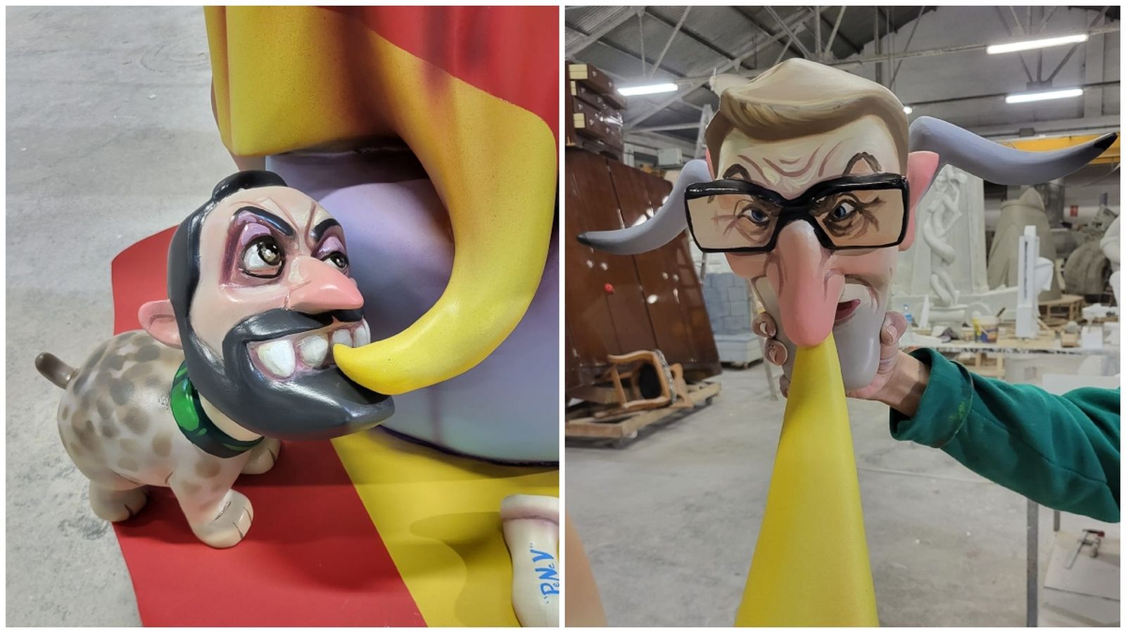 Abascal, a l'esquerra, i Feijóo també estan representants en l'escena de l'artista Toni Fornés