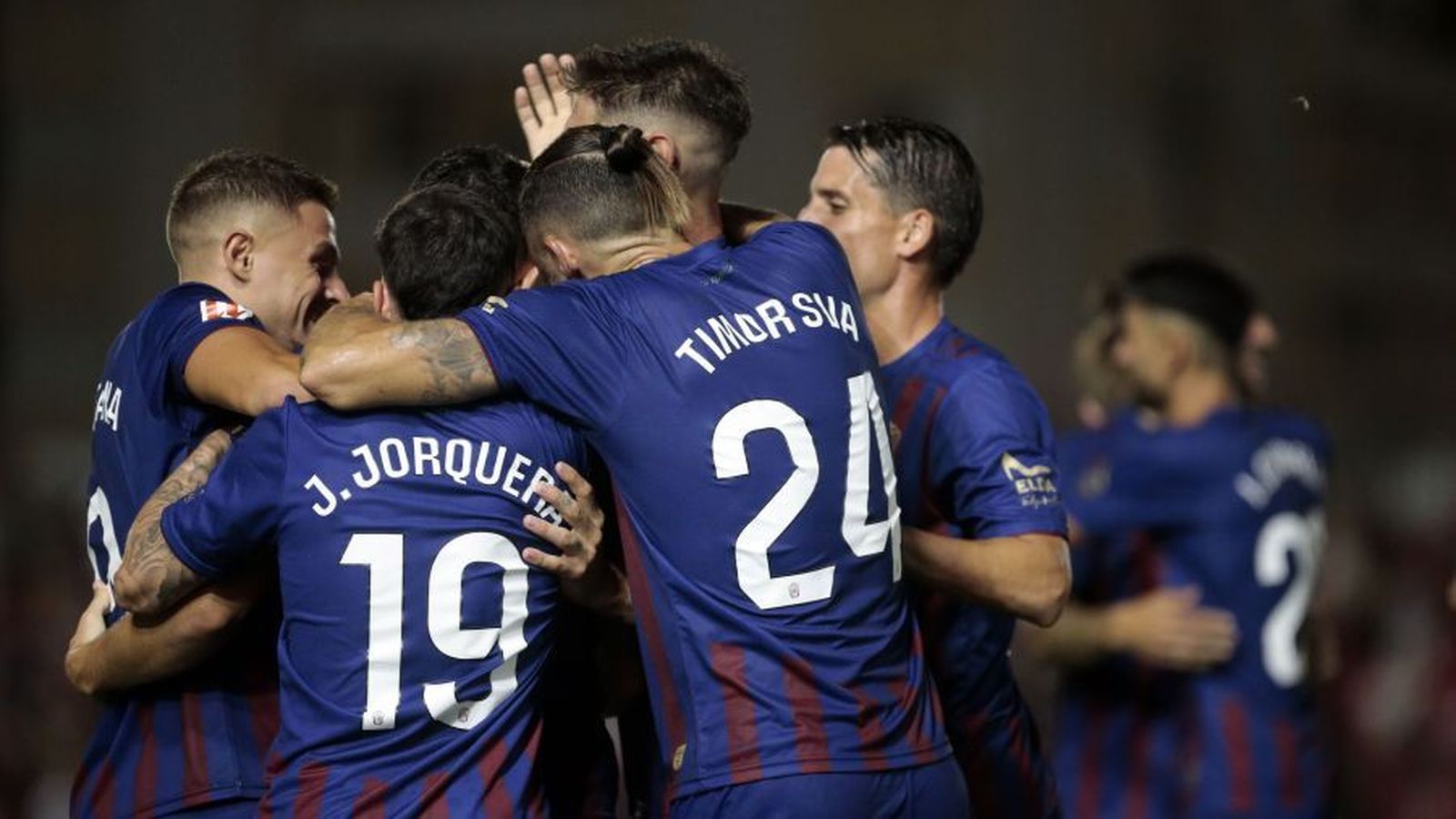 Els jugadors de l'equip d'Elda celebren un dels gols