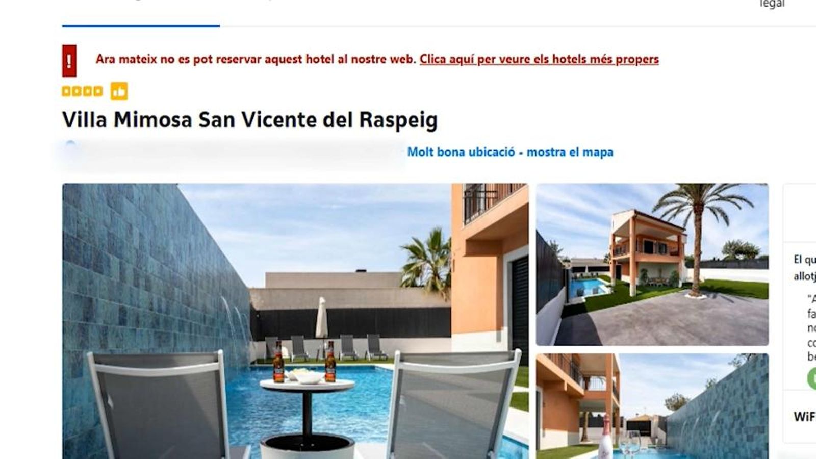 Este xalet de la urbanització Els Gira-sols es publicita en diverses plataformes com a vivenda turística