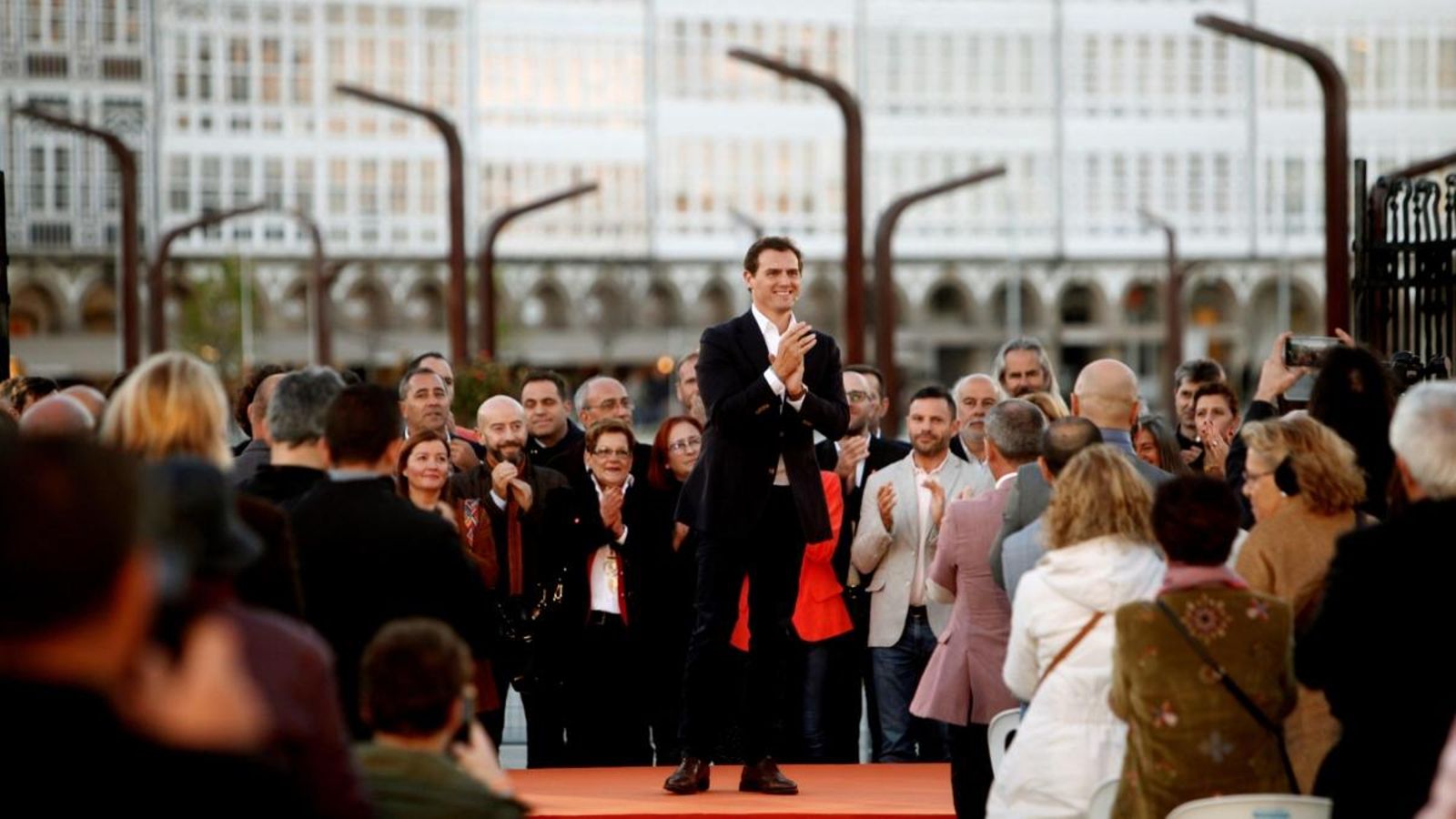 El president de Ciutadans Albert Rivera durant l'acte a La Corunya