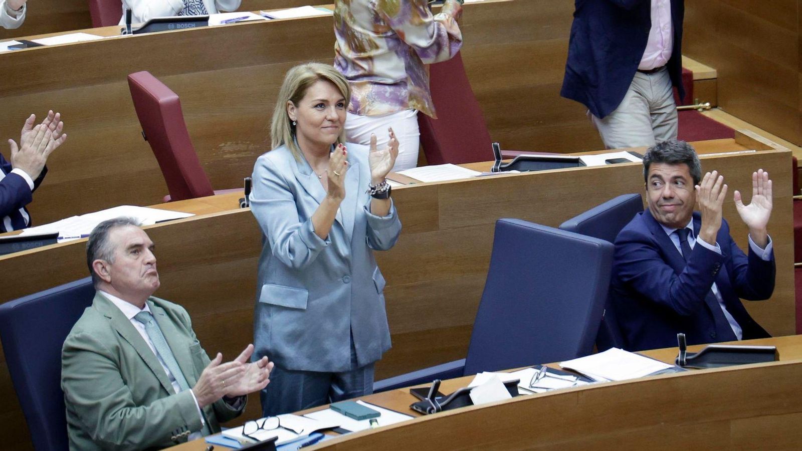 D'esquerra a dreta: el vicepresident Gan Pampols, la vicepresidenta Camarero i Mazón, este dijous