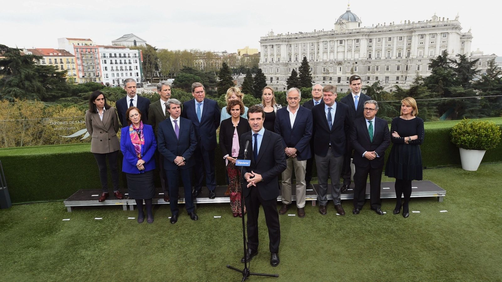 El president del Partit Popular, Pablo Casado, durant la presentació de les llistes del seu partit a les eleccions europees