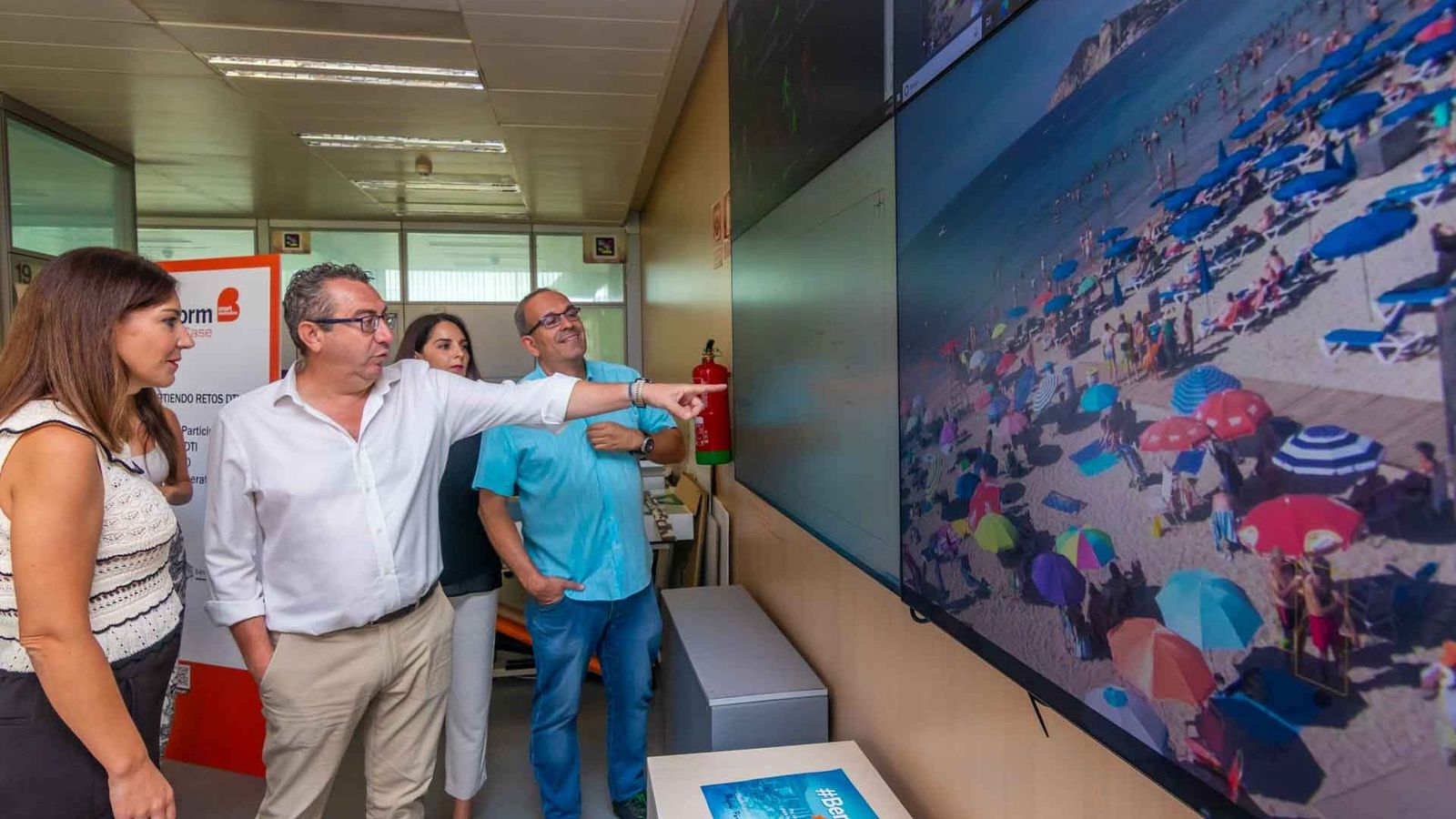 L'alcalde de Benidorm, Toni Pérez, durant la presentació del sistema de comptabilització de turistes