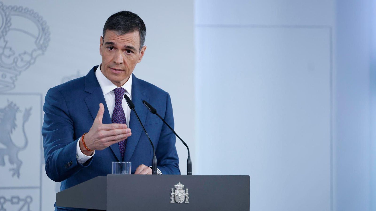 Pedro Sánchez en la compareixença sobre l'apagada