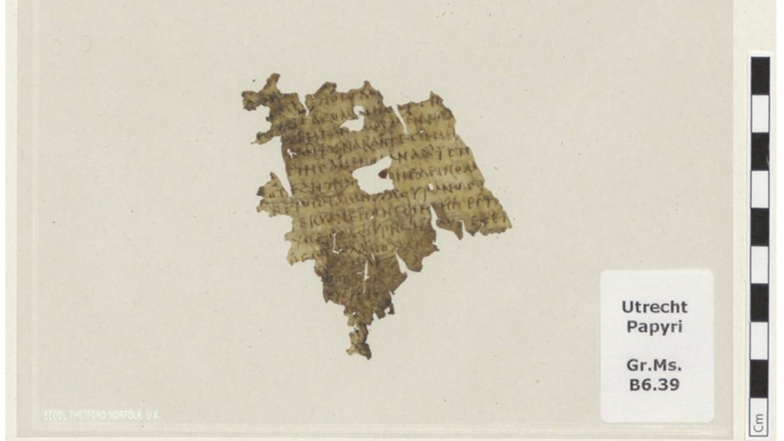 Fragment de papir corresponent a l'exemplar de 'L'Odissea' trobat a Utrecht