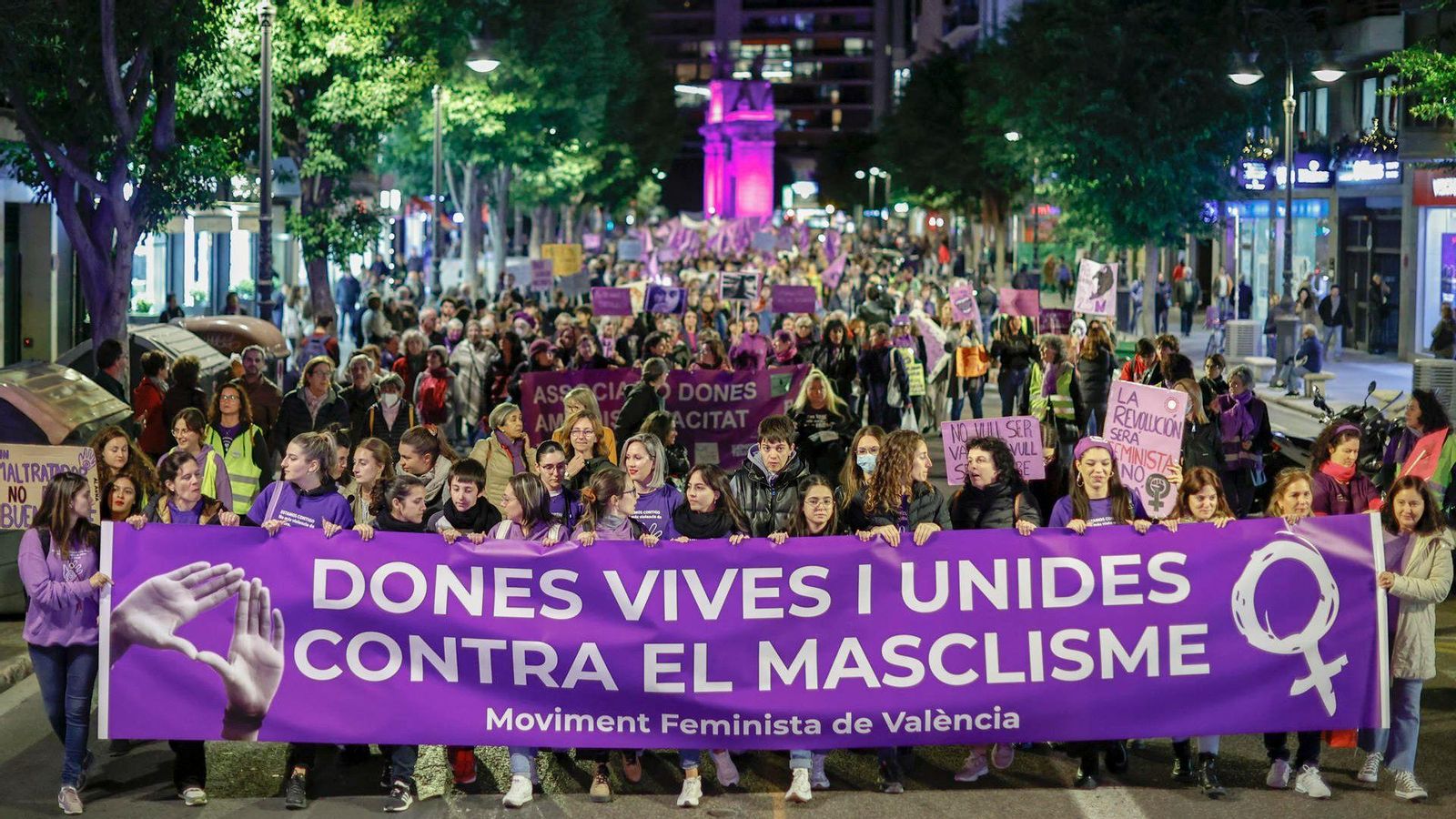 Manifestació contra la violència masclista a València
