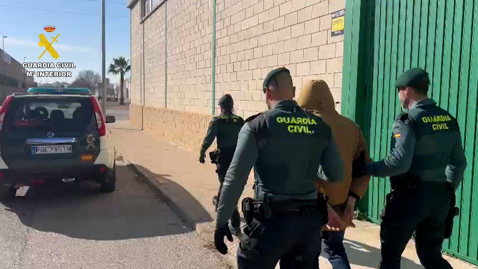 Moment de la detenció de l'agressor per part de la Guàrdia Civil