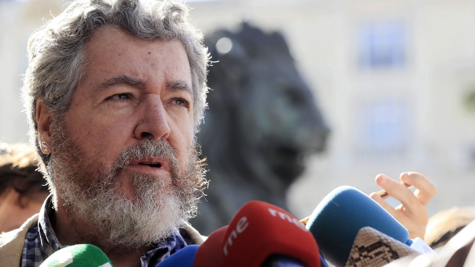 Juantxo López de Uralde, atén els mitjans aquest dimecres davant el Congrés dels Diputats