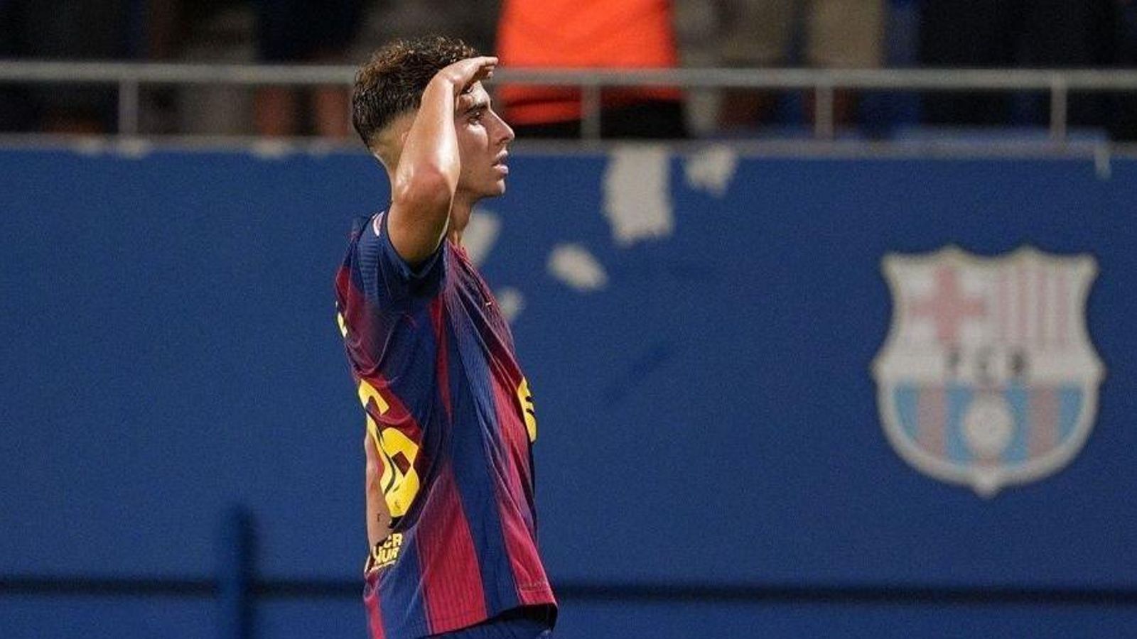 Fermín celebra el primer gol del FC Barcelona