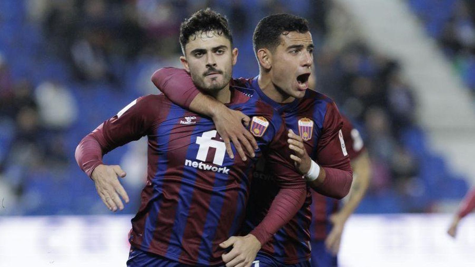 Ortuño celebra el gol de l'empat