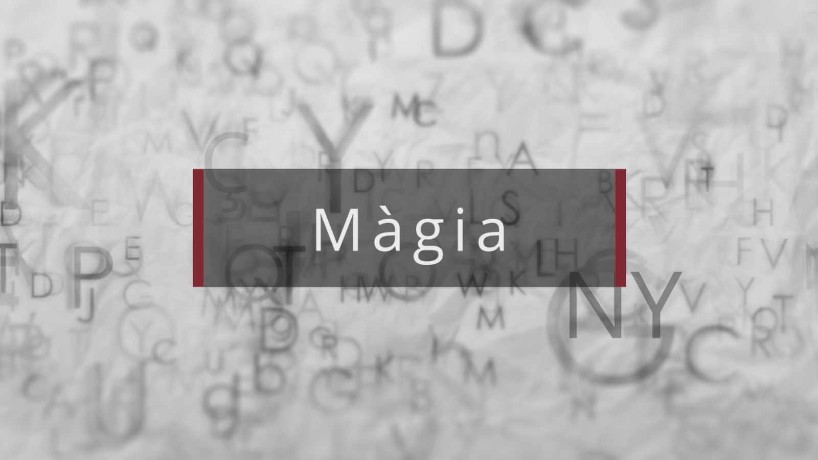 Màgia, la paraula en imatges