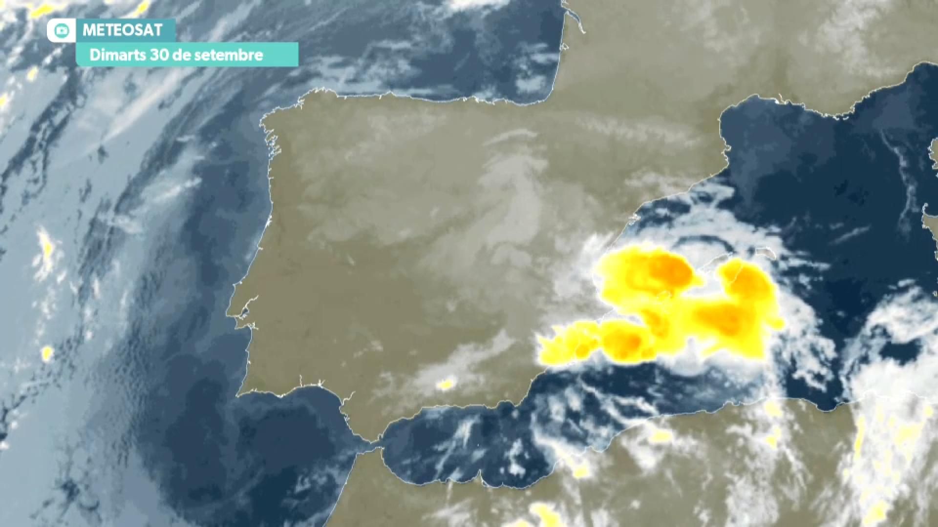 El temporal, captat des del satèlit