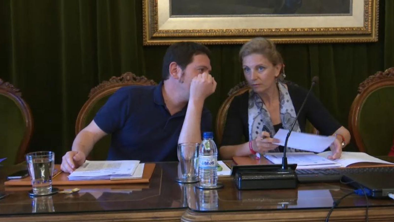 Ignasi Garcia (Compromís) i Amparo Marco (PSPV), en l’últim plenari de la legislatura
