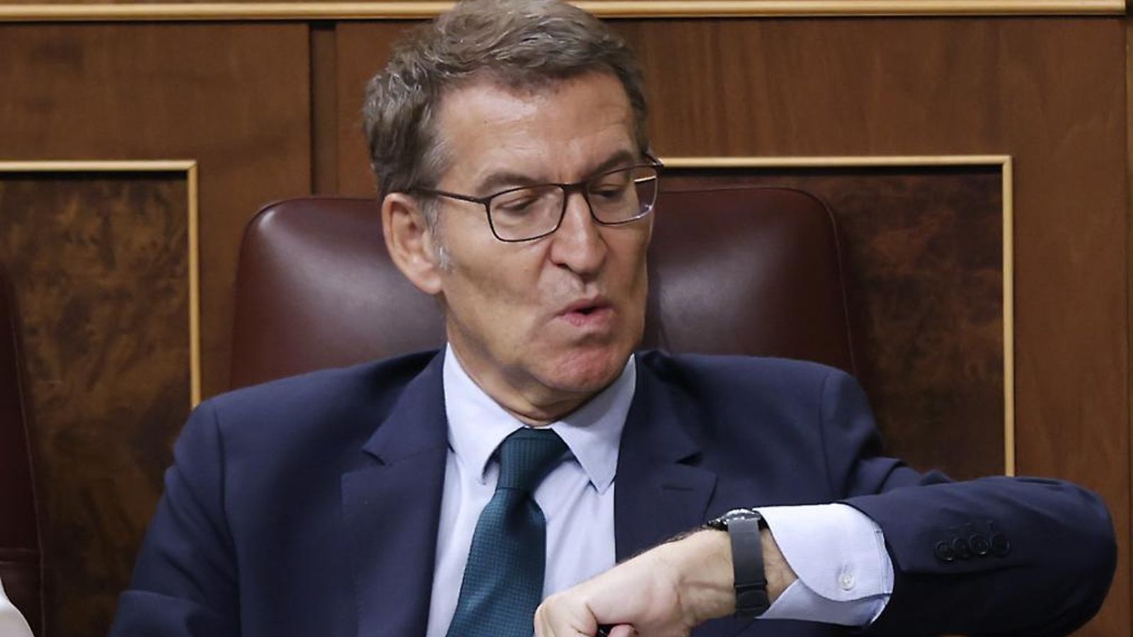 El candidat a la presidència del govern, el popular Alberto Núñez Feijóo, durant la segona sessió d'investidura