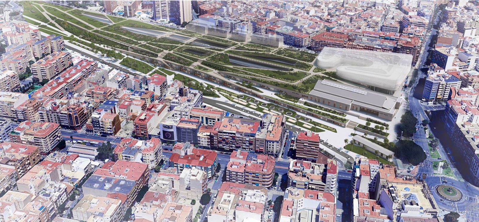 Recreació del futur Parc Central d'Alacant