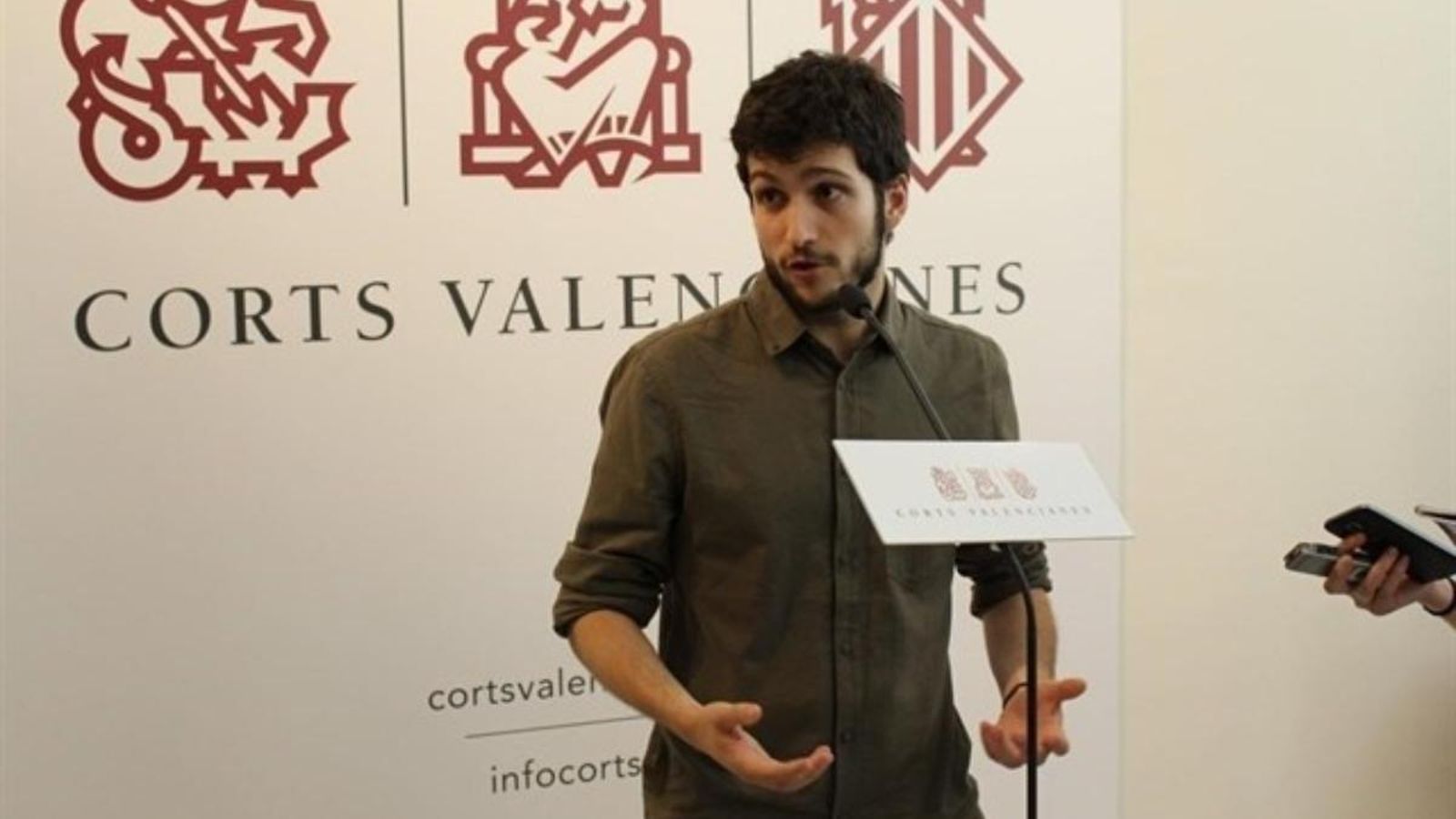 El secretari general de Podem, Antonio Estañ, aquest dimecres a les Corts