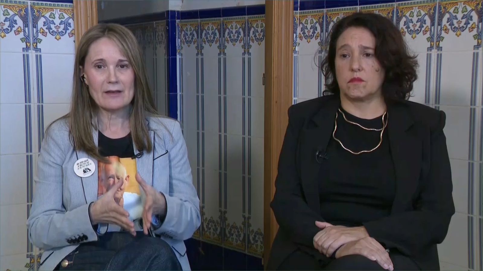 Rosa Álvarez (esquerra) i Mariló Gradolí (dreta) durant l'entrevista en 'Les notícies del matí'