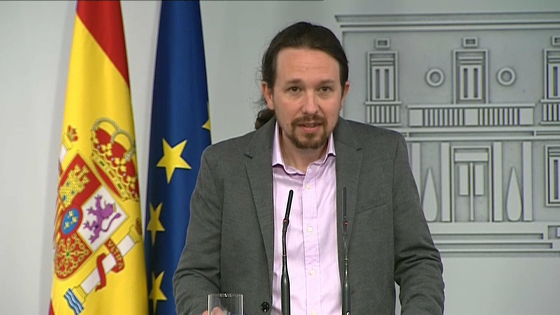 Roda de premsa d'Iglesias posterior a la reunió Roda de premsa d'Iglesias posterior a la reunió