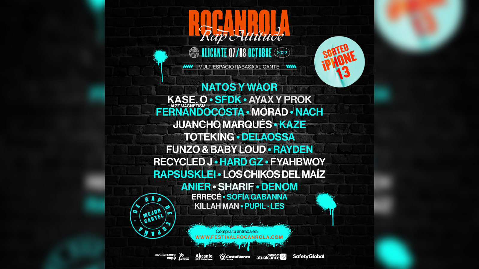 Cartell de l'edició de 2022 del festival Rocanrola Rap Attitude