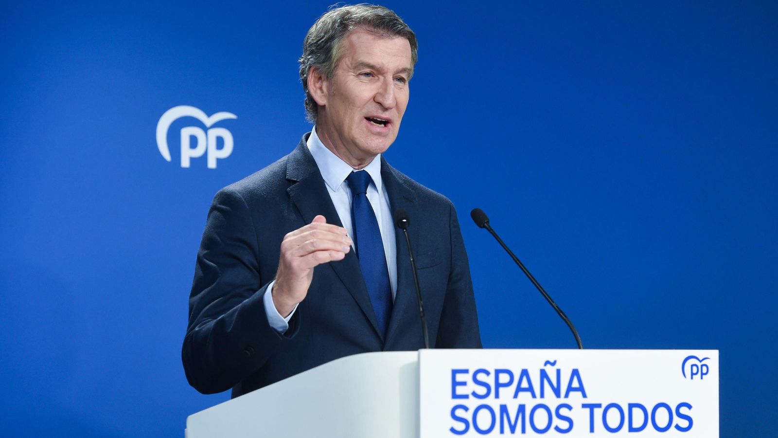 Núñez Feijóo en la compareixença davant els mitjans que va oferir el dia 4