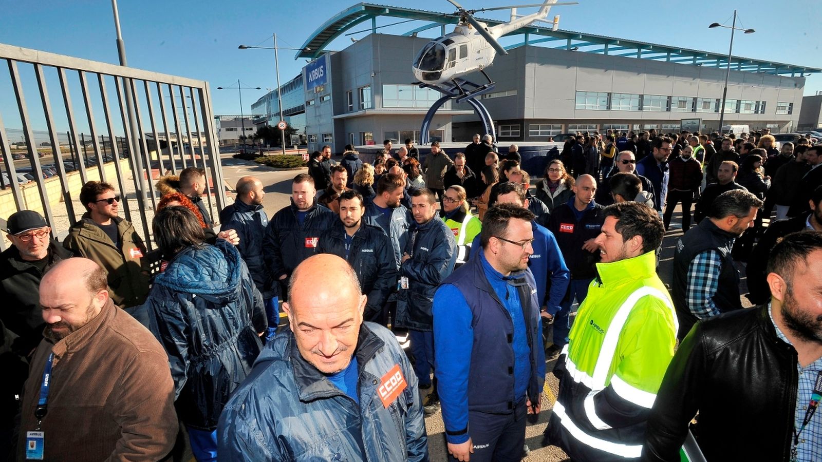 Manifestació dels treballadors de l'empresa Airbus