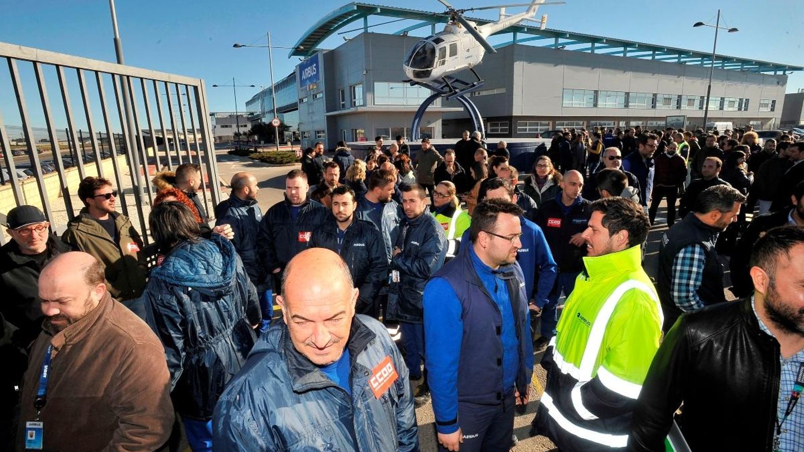 Manifestació dels treballadors de l'empresa Airbus