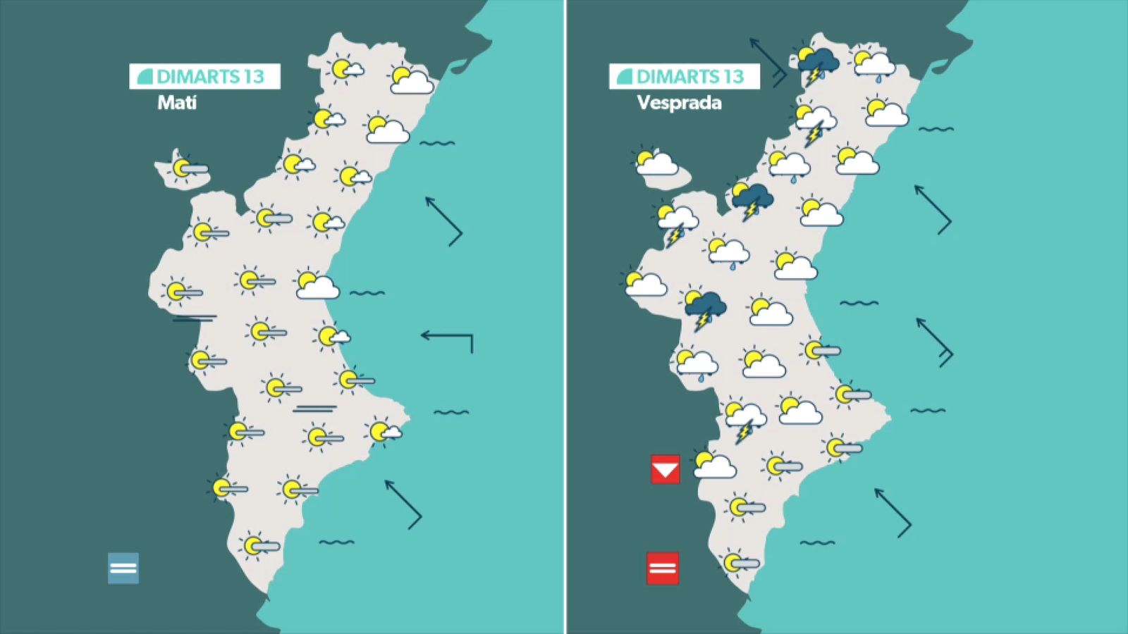 La previsió per a este dimarts 13 de maig