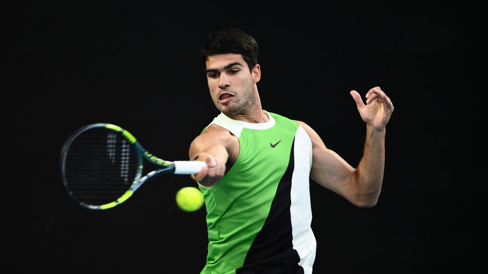 Carlos Alcaraz en la final contra Novak Djokovic de Sèrbia a l'Obert d'Austràlia