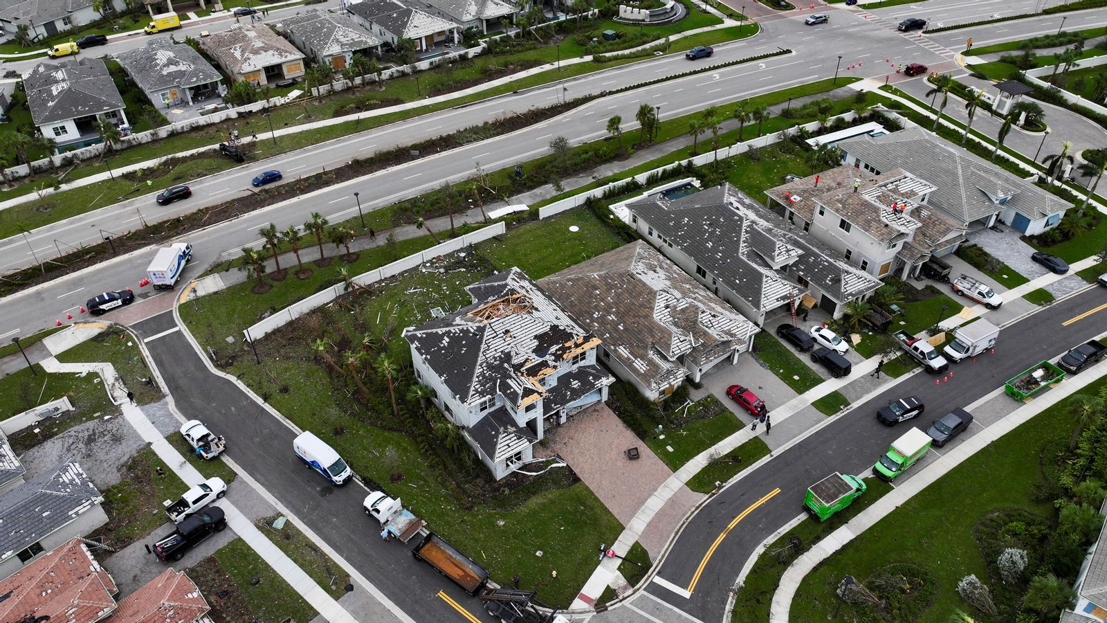 Vista aèria dels estralls de Milton a Palm Beach Gardens, Florida