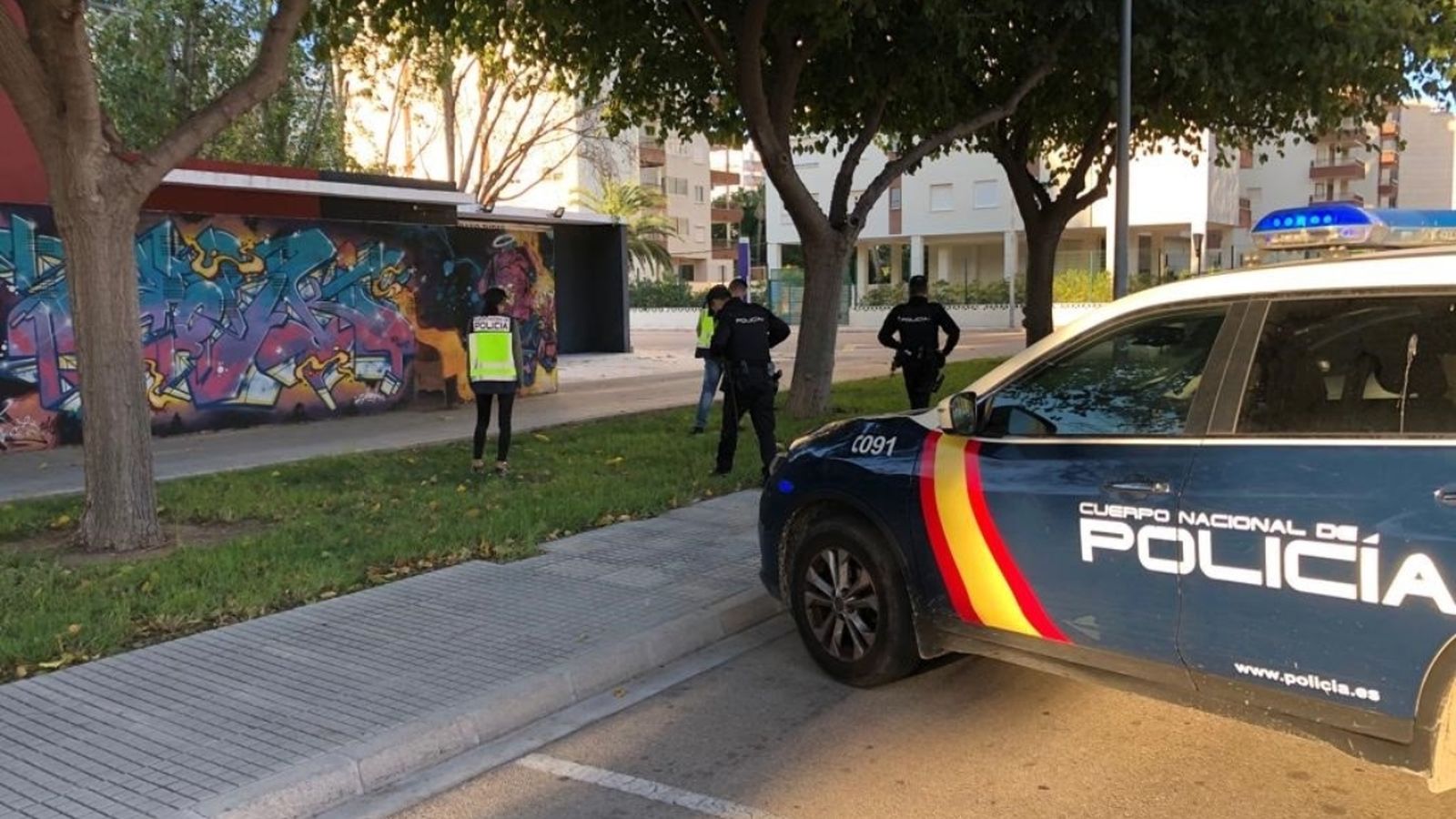 Un dispositiu d'agents de la Policia Nacional