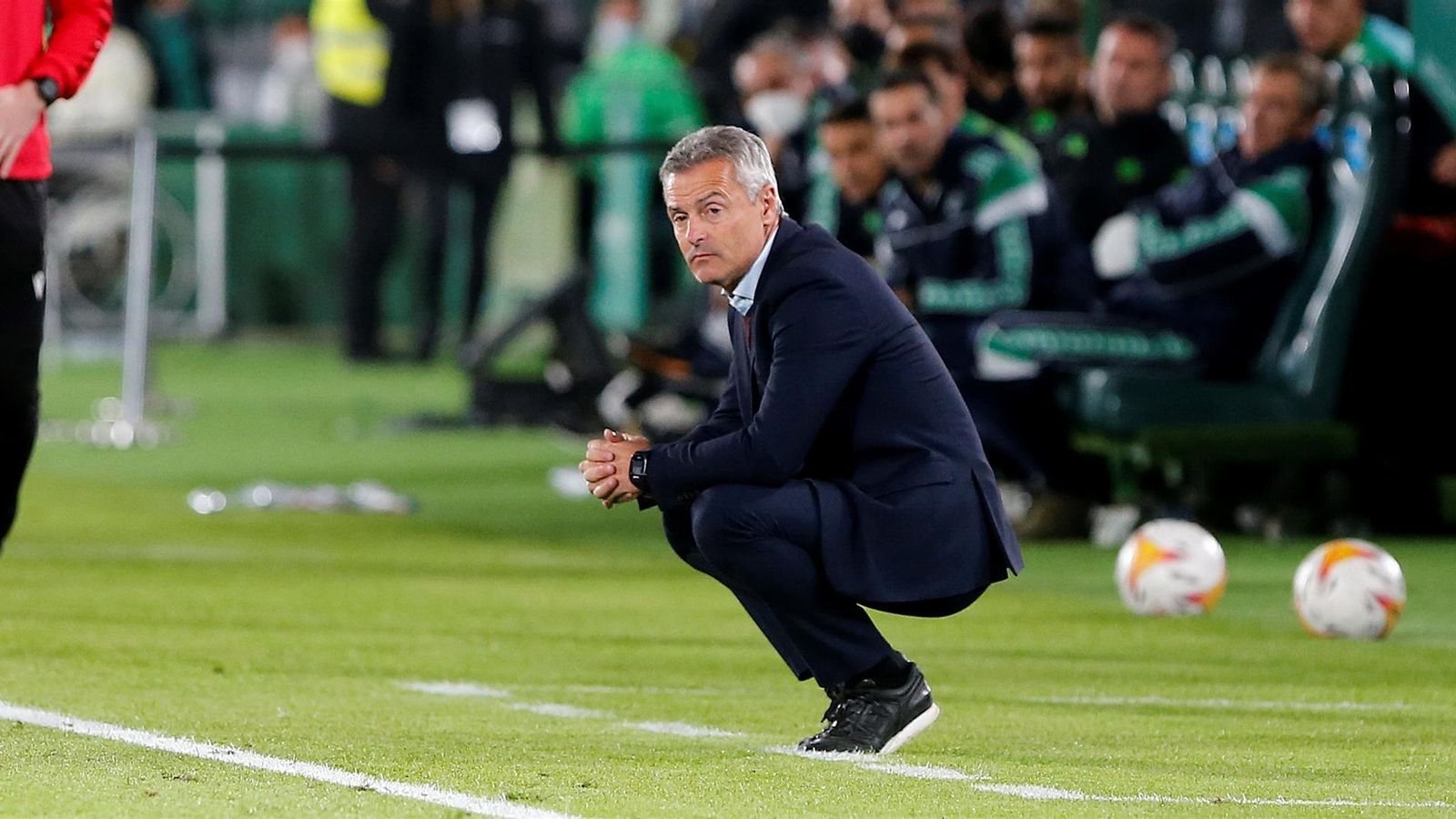 Escribá, durant el partit contra el Reial Betis