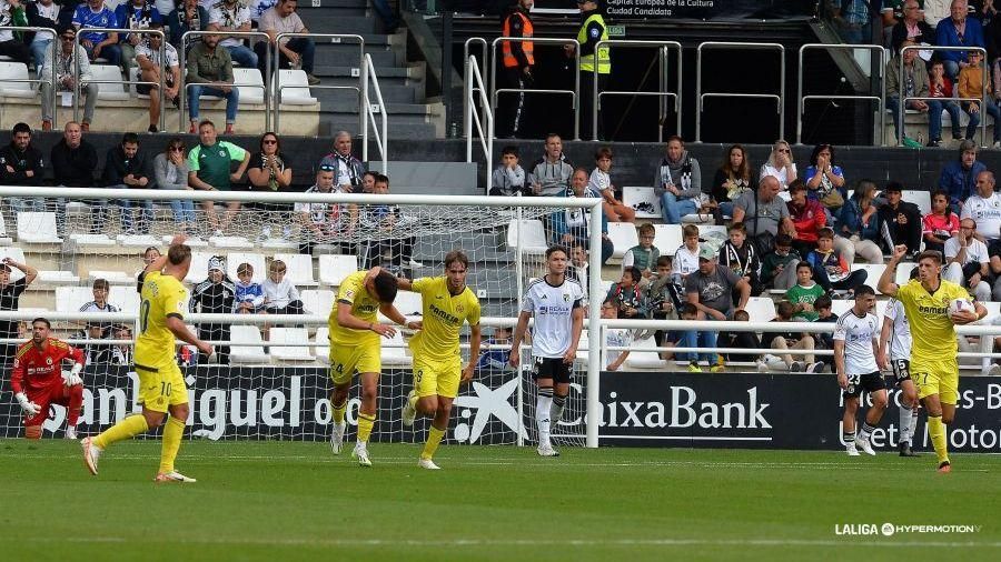 Celebració del segon gol del Vila-real B Celebració del segon gol del Vila-real B