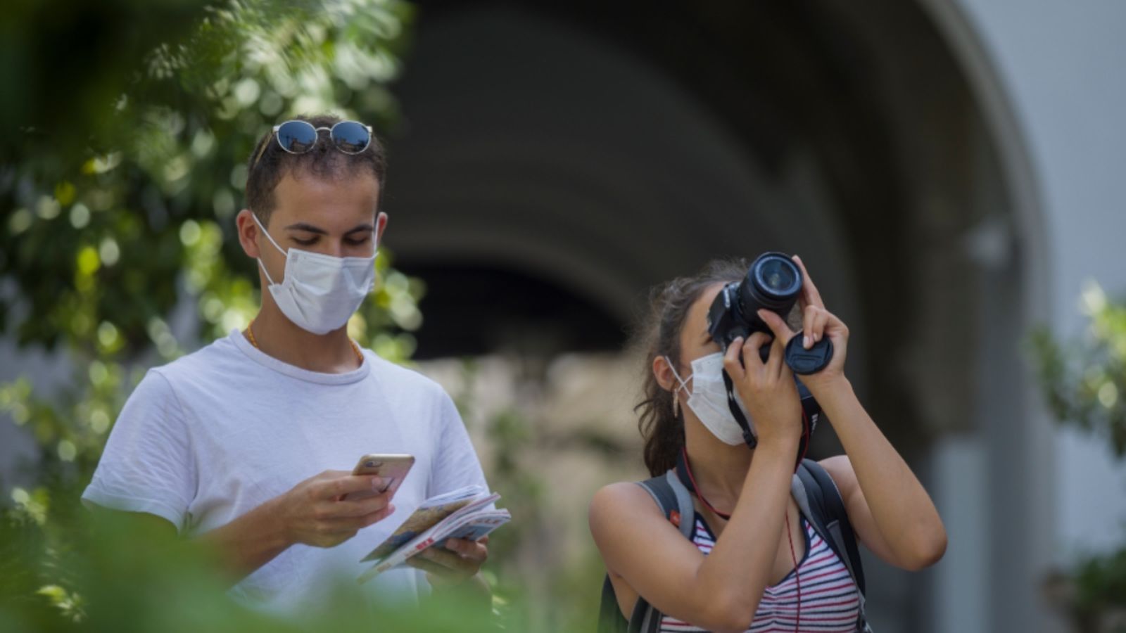 Una parella de turistes, a Sevila.