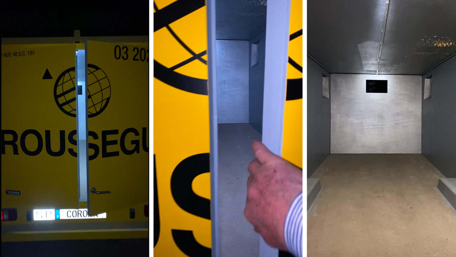 Imatges de l'interior del furgó "recuperat" on es pot veure que els diners han "desaparegut"