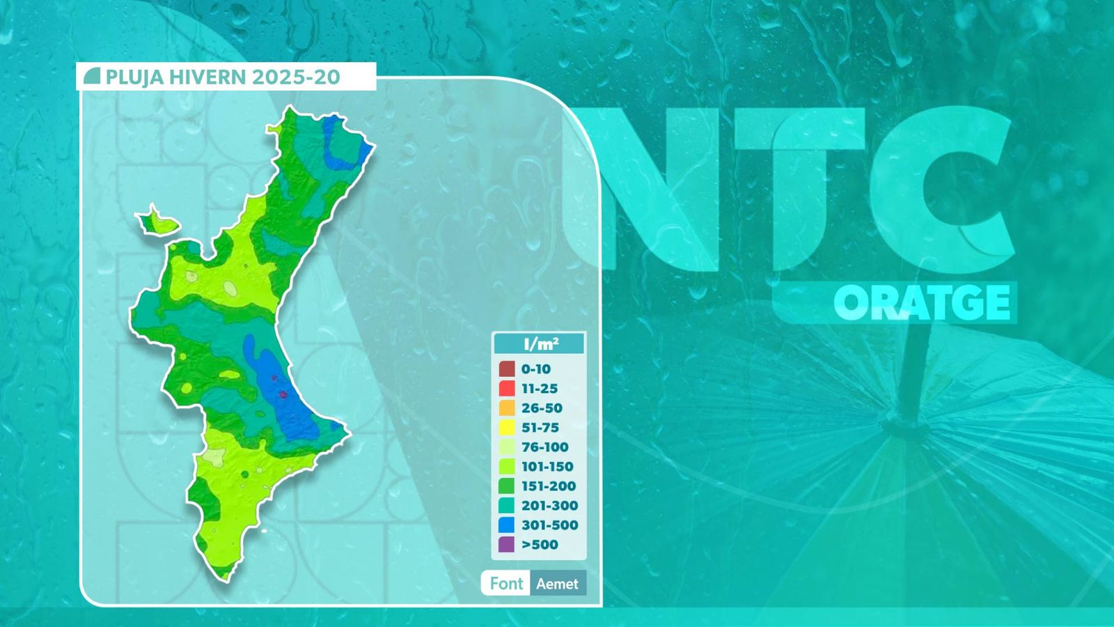 Hivern de 2025-2026 molt càlid i humit