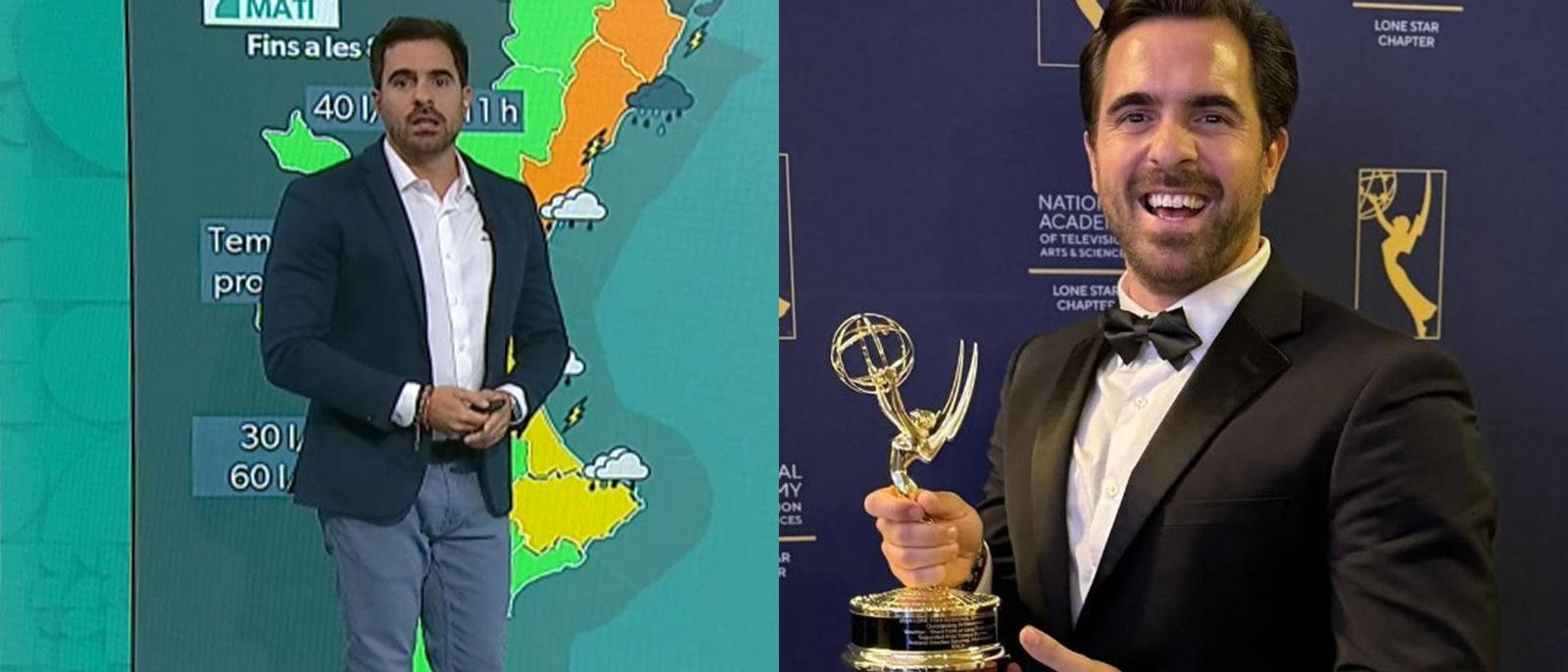 Antonio Sánchez, al plató d'À Punt Oratge i en 2024, quan recollia el primer Emmy als EUA