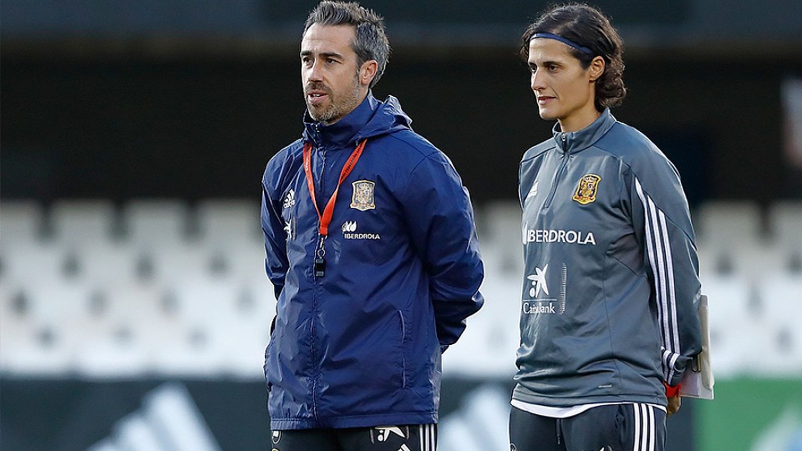 Vilda i Tome, durant un entrenament de la selecció