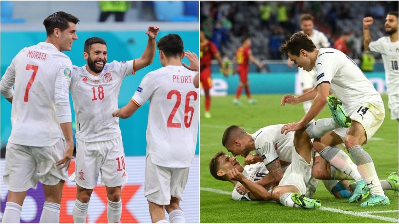 Espanya i Itàlia juguen la primera de les semifinals de l'Eurocopa 2020